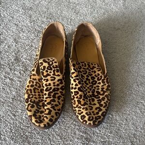 Calf Hair Leopard Print Slip-On Loafers